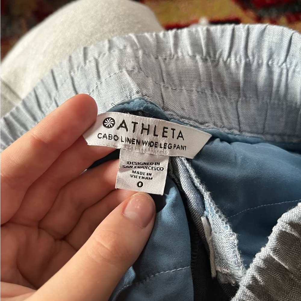 Womens Grey Athleta Linen Pants - Picture 4 of 4